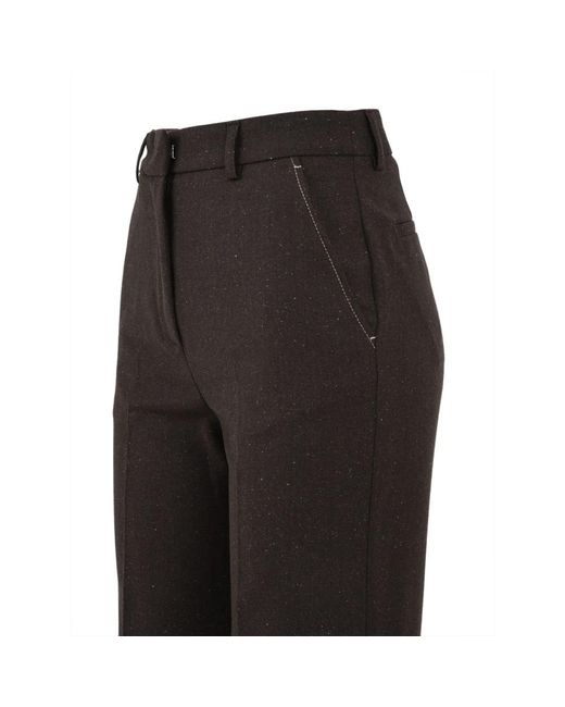 Straight Trousers Beatrice B. de color Black
