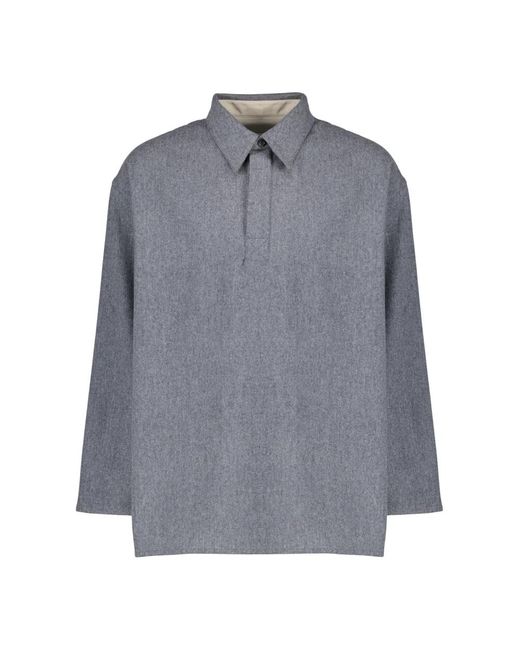 AMI Woll-Polohemd in Gray für Herren