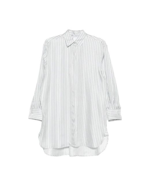 Max Mara Overhemden ,Wit ,Zijden Strepen Shirt in het White