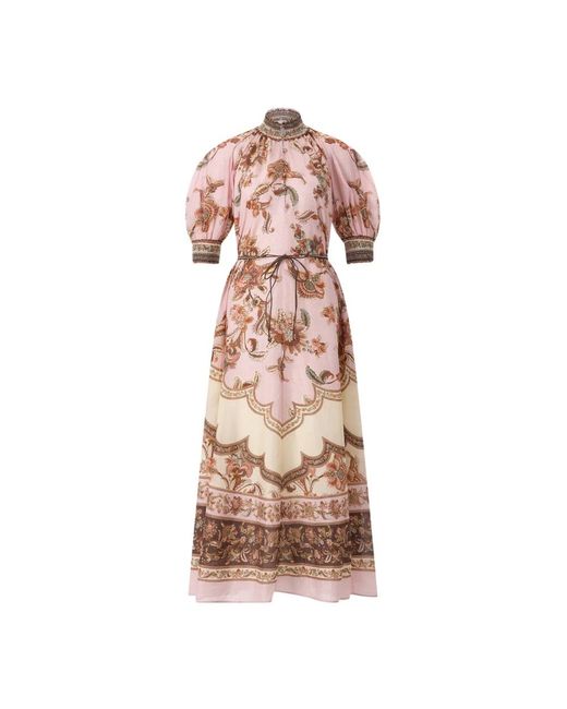 Zimmermann Maxi Jurk in het Pink