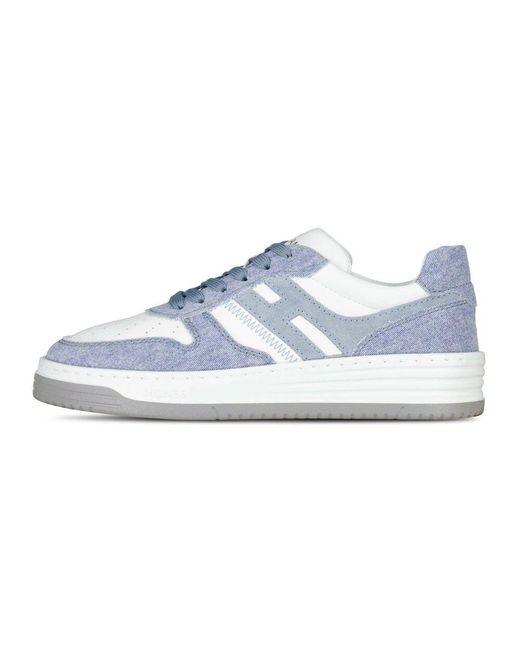 Hogan Blue Denim-look sneakers mit memory foam fußbett