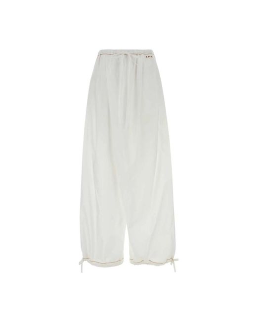 Marni White Wide Trousers