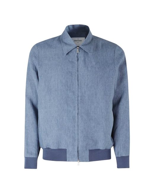 Gran Sasso Blue Bomber Jackets for men