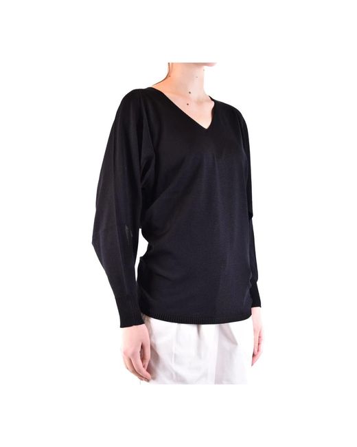 D.exterior Black V-Neck Knitwear