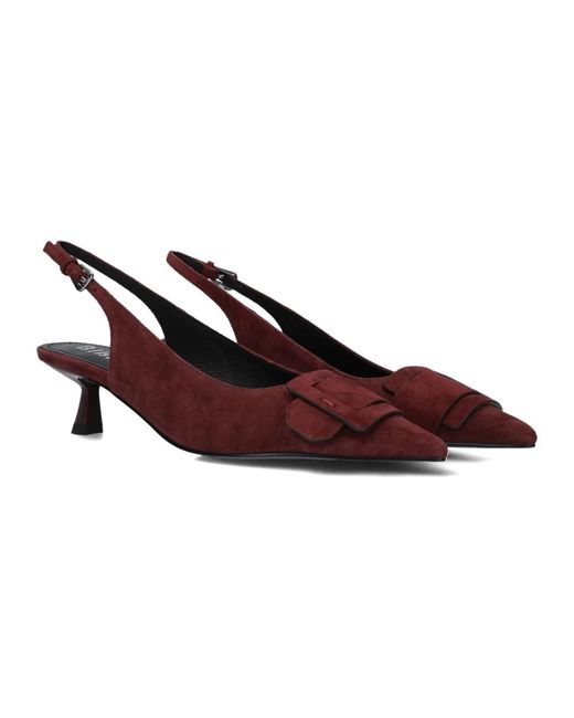 Bibi Lou Brown Rote Slingback-Absätze Für Herbst/Winter