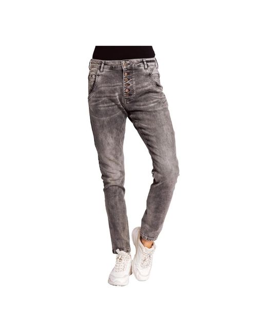 Zhrill Gray Slim-Fit Jeans