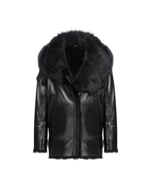 V.sp Faux Fur & Shearling Jackets in het Black