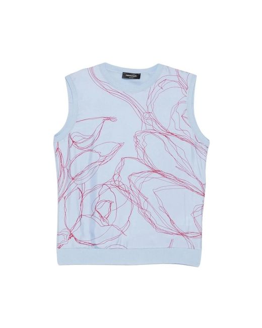 Fabiana Filippi Blue Sleeveless Tops
