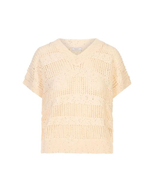 Peserico Natural V-Neck Knitwear