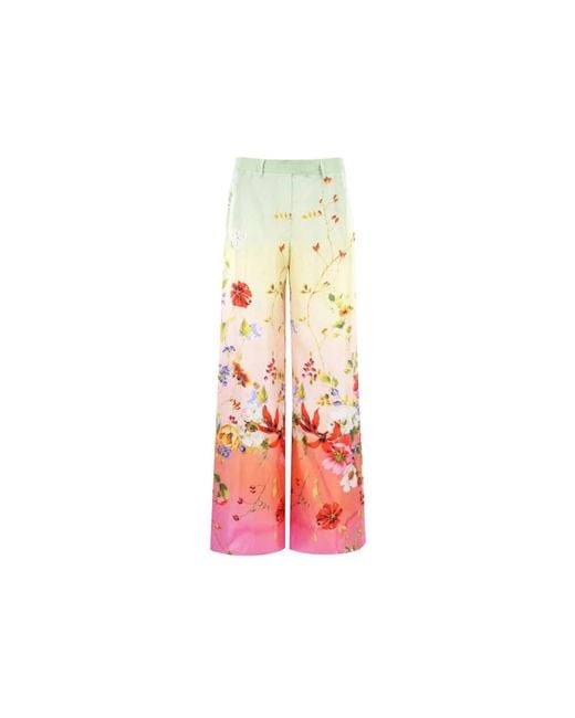 Roberto Cavalli Red Wide Trousers