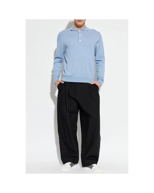 DSquared² Tops ,Blauw ,Katoen Lange Mouw Polo in het Blue voor heren