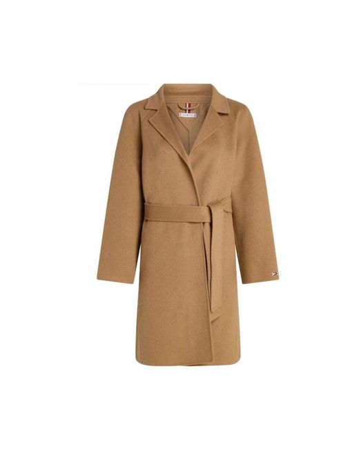 Tommy Hilfiger Natural Gürtelwollmantel