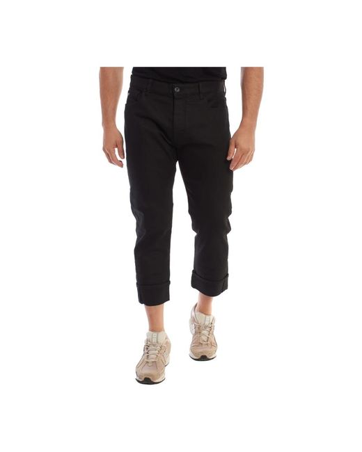 Emporio Armani Black Cropped Jeans for men