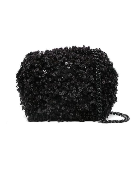 Essentiel Antwerp Black Bestickte umhängetasche
