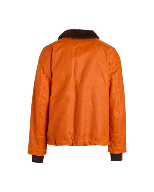 Manifattura Ceccarelli Orange Bomber Jackets for men