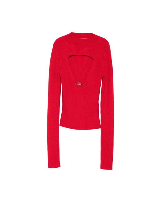 Round-Neck Knitwear DIESEL de color Red