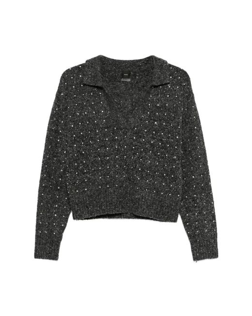 V-Neck Knitwear Pinko de color Black