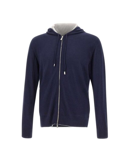 Eleventy Blue Zip-Throughs for men