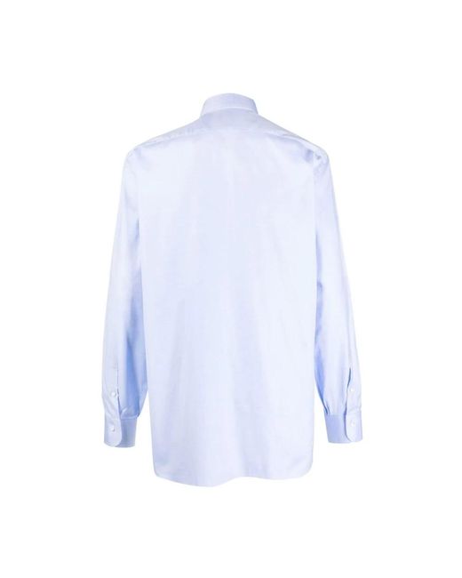 Barba Napoli Blue Formal Shirts for men