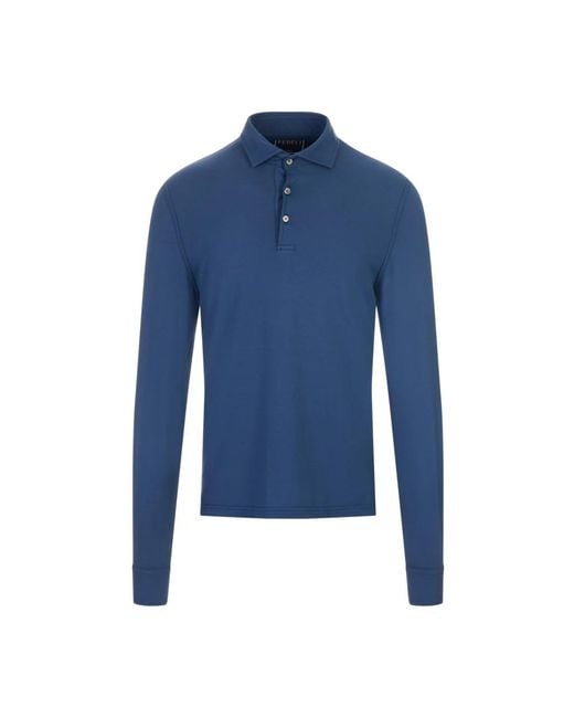 Fedeli Blue Polo Shirts for men