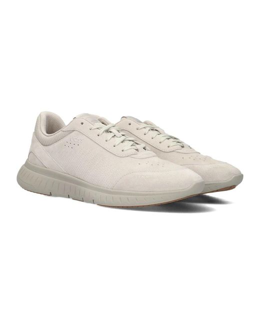 Boss Wildleder Low Top Sneakers in White für Herren