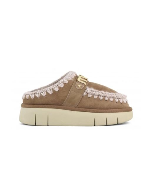 Mou Schoenen ,Bruin ,Wol Bounce Clog in het Brown