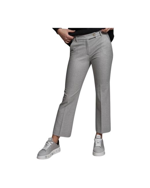 Via Masini 80 Gray Slim-Fit Trousers