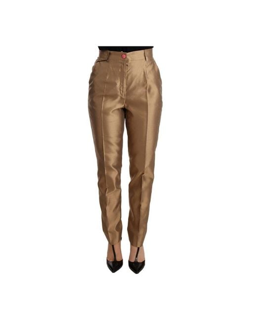 Dolce & Gabbana Brown Slim-Fit Trousers