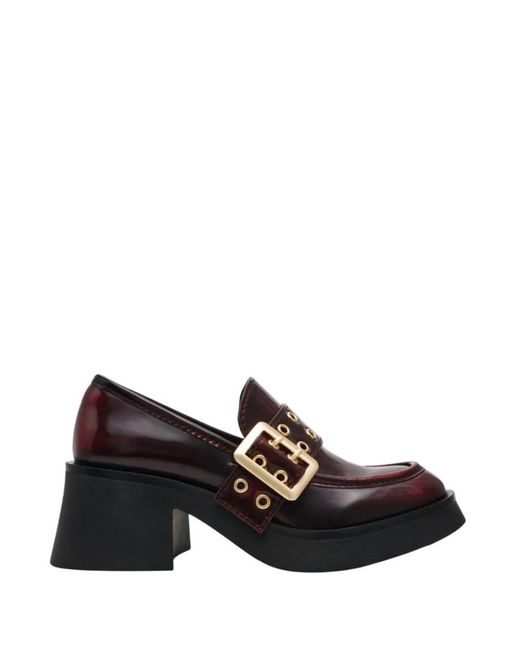 Steve Madden Wijn Loafers Met Verstelbare Gouden Gesp in het Black