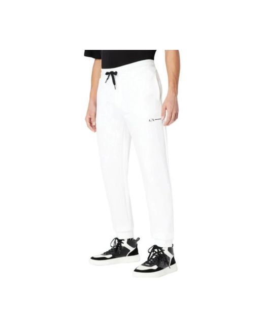 Armani Exchange White Sweatpants for men
