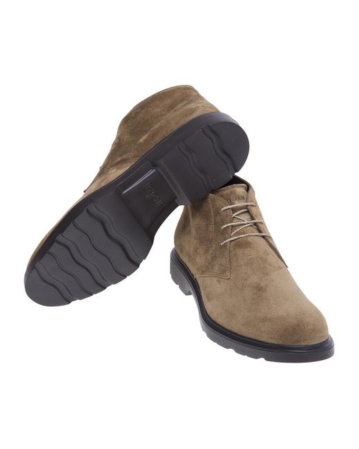 Hogan Poolse 'route' Suede in het Bruin voor heren - Lyst