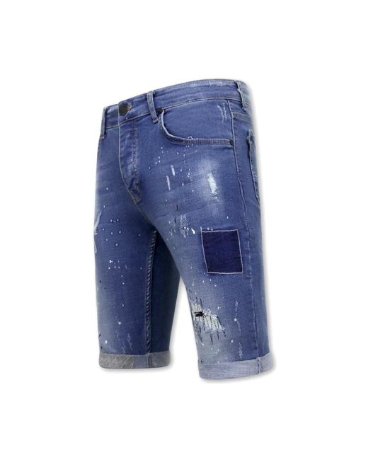Local Fanatic Blue Denim Shorts for men
