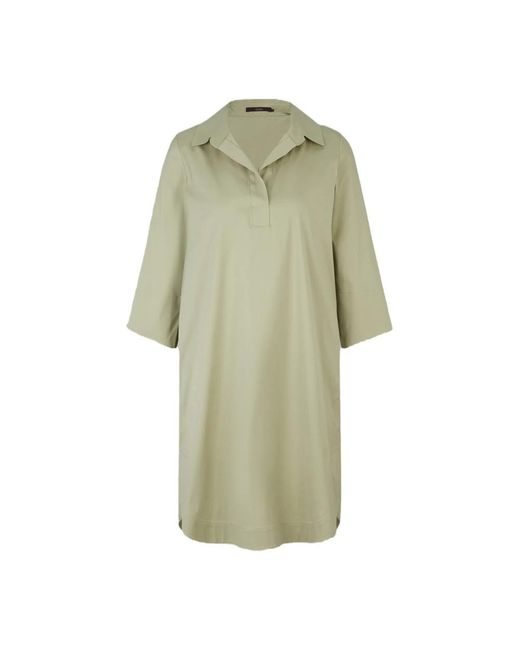 Windsor. Katoenen Stretch Jurk Met Overhemdkraag in het Green