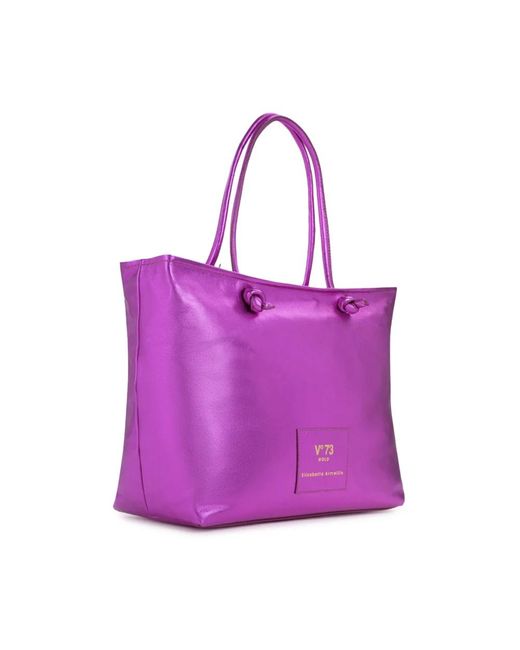V73 Purple Tote Bags