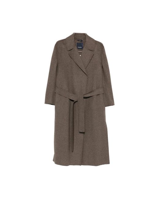 Max Mara Jassen ,Bruin ,Wol Wollen Manteljas in het Brown