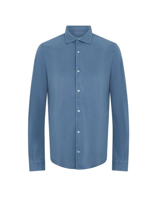 Fedeli Elegant Katoenen Overhemd in het Blue voor heren