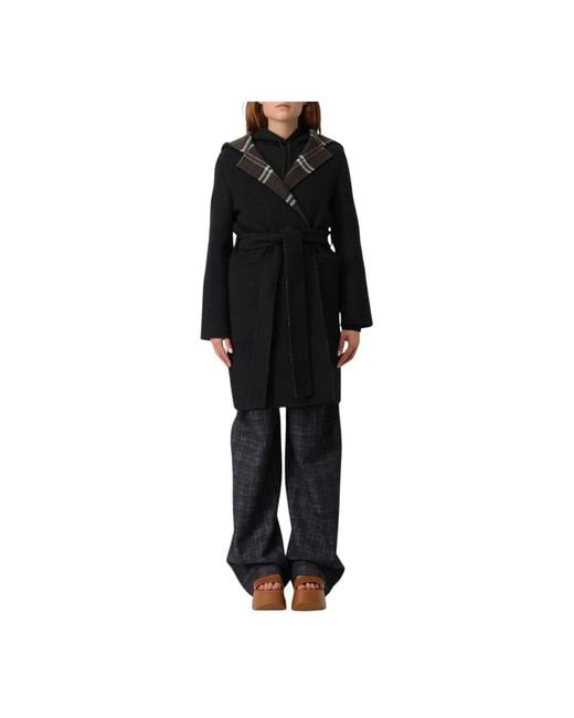 Belted Coats Burberry de color Black