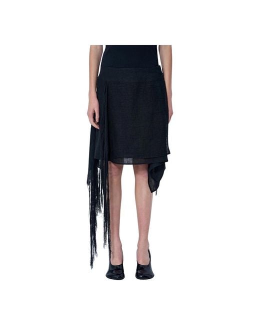 Yohji Yamamoto Blue Midi Skirts