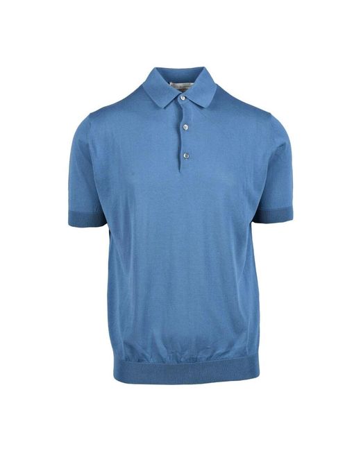 FILIPPO DE LAURENTIIS Baumwoll-Polo-Strick in Blue für Herren