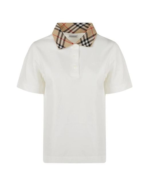 Burberry White Polo Shirts