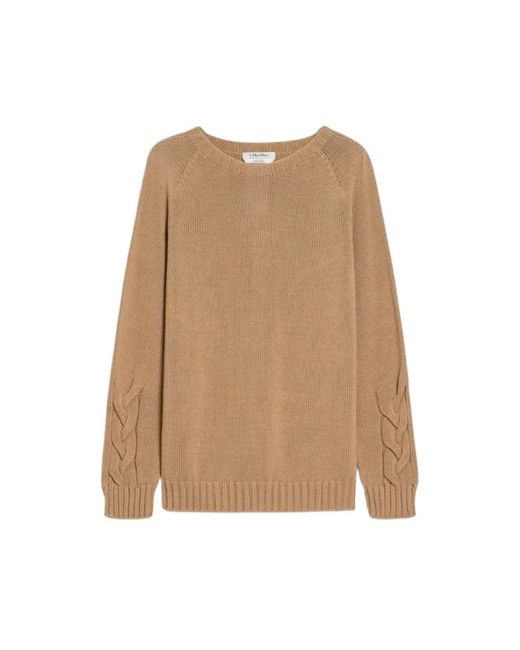 Round-Neck Knitwear Max Mara de color Natural