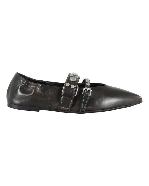 Ash Schoenen ,Zwart ,Leer Studded Ballerina in het Black