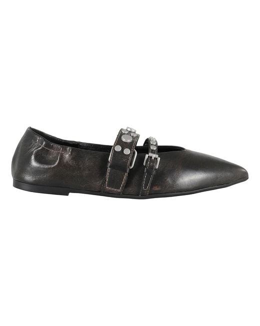 Ash Schoenen ,Zwart ,Leer Studded Ballerina in het Black