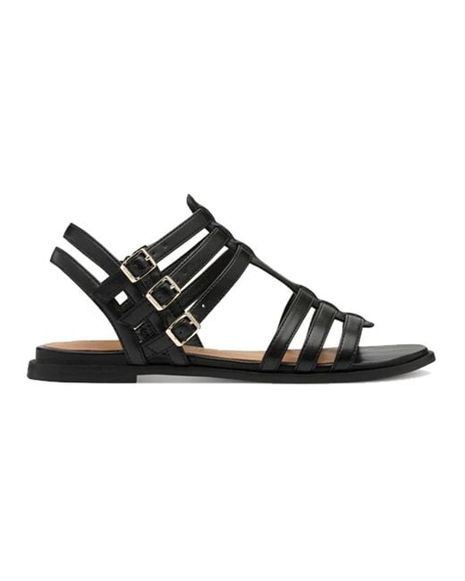 Tamaris Black Flat Sandals