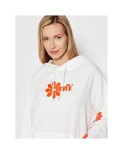 Levi's Hoodies & Sweatvesten ,Wit ,Katoen Hoodie in het White