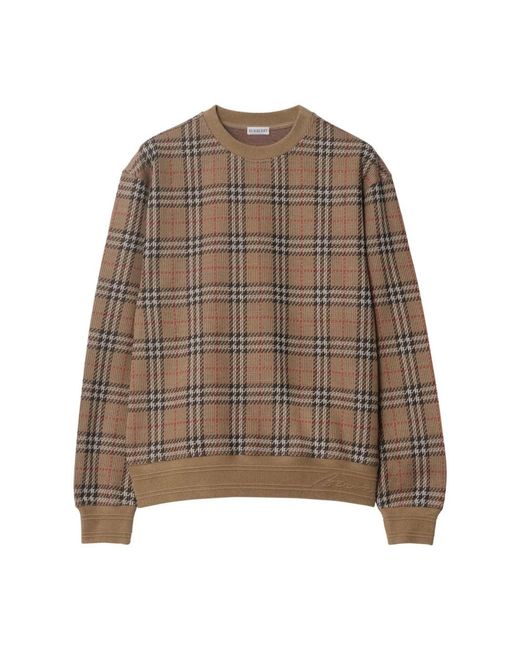 Burberry Round-Neck Knitwear in het Brown voor heren