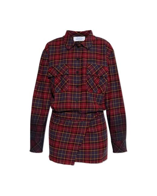 Off-White c/o Virgil Abloh Red Shirt Dresses