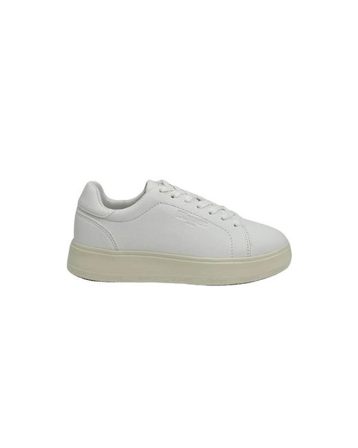 Blauer Schoenen ,Wit ,Leer Leren Platform Sneakers in het Gray