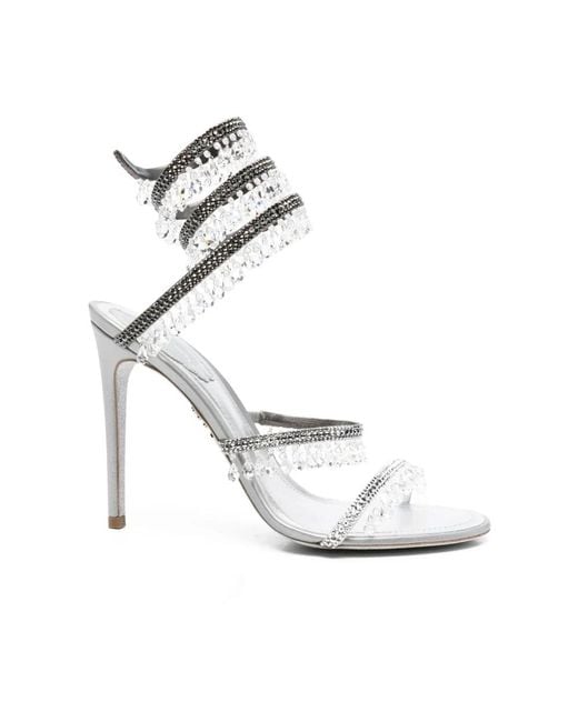 Rene Caovilla White High Heel Sandals