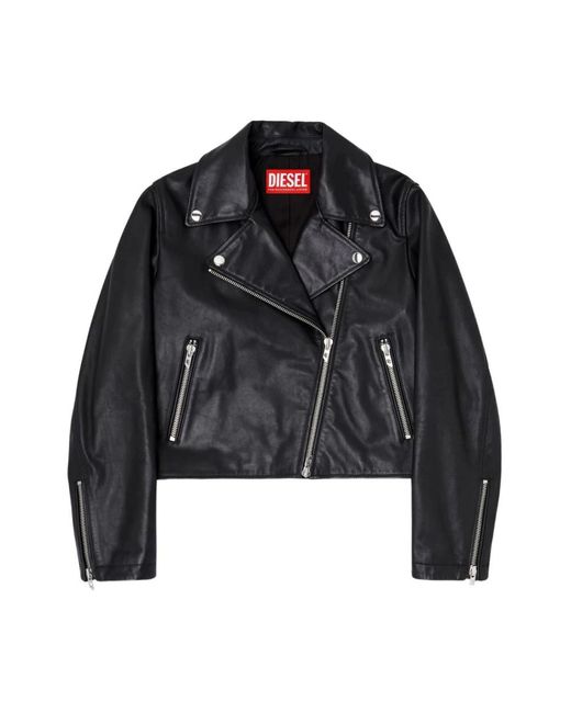 DIESEL Black Leather Jackets